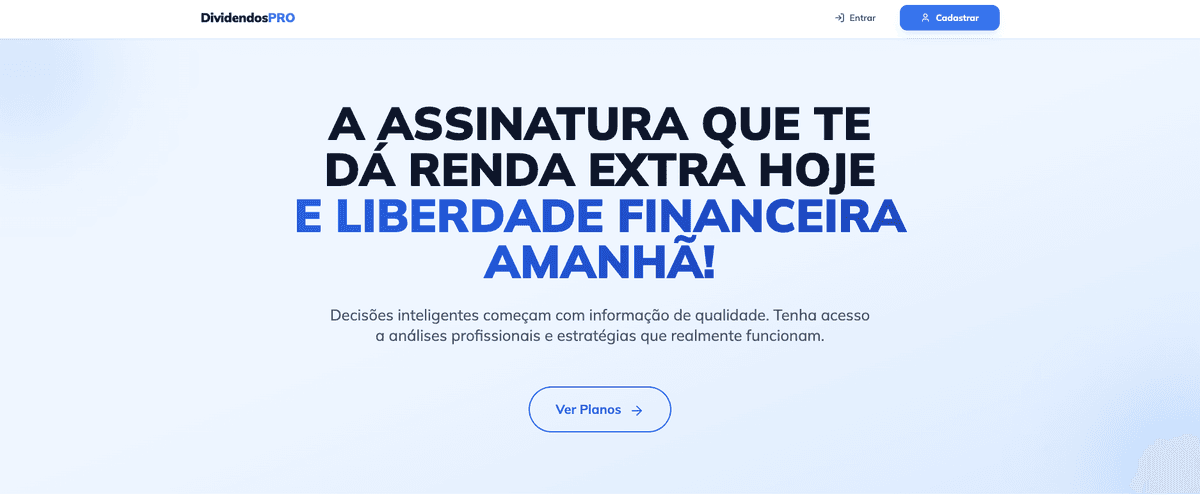 Screenshot do site Investimos em Geral